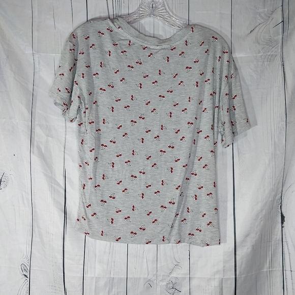 Belle Du Jour Gray Cherry Print Shirt - Picture 7 of 10